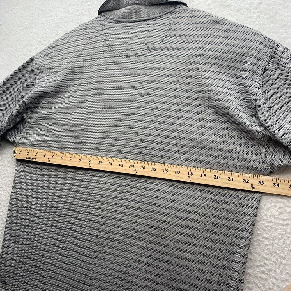 Tommy Bahama Polo Golf Shirt Mens XL X-Large Gray Striped Silk Blend Relaxed Fit - Picture 8 of 10
